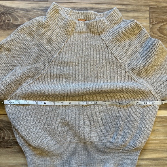 Free People Too Good Pullover Neutral Beige Extra Small Crewneck Pullover - Picture 7 of 10